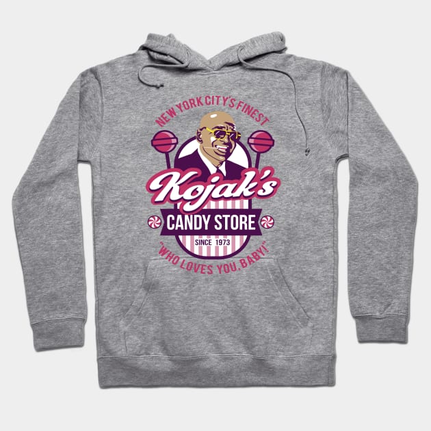 Kojak Candy Store Owner Hoodie by Alema Art